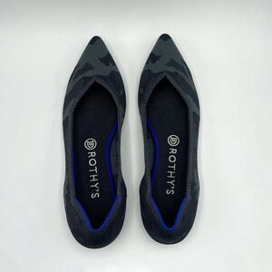 Rothy’s The Point Gray Camo Camouflage Retired Pointed Flats Shoes Size 9.5